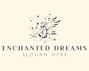 Beautiful Female Fairy logo design