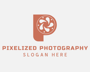 Letter P Camera Lens  logo design