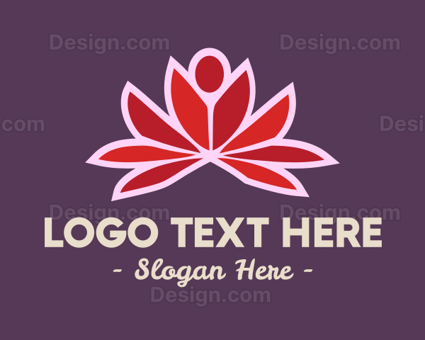 Abstract Red Lotus Logo