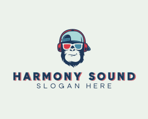 Headphones Monkey DJ Logo