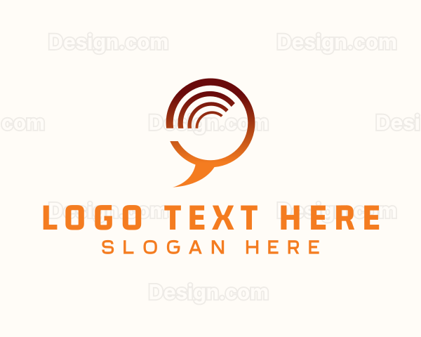 WiFi Signal Chat Communication Logo