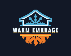 HVAC Ice Fire logo design