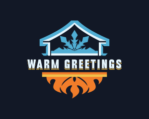 HVAC Ice Fire logo design