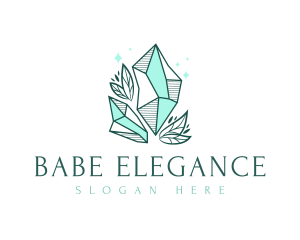 Elegant Crystal Leaf logo design