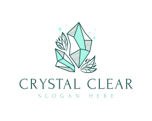 Elegant Crystal Leaf logo design