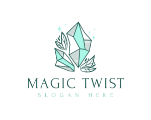 Elegant Crystal Leaf logo design