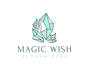 Elegant Crystal Leaf logo design