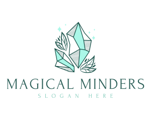 Elegant Crystal Leaf logo design