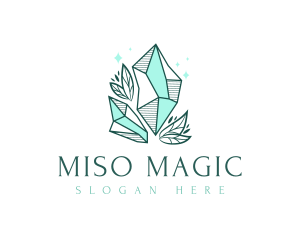 Elegant Crystal Leaf logo design