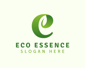 Eco Leaf Letter E logo design