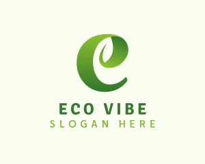 Eco Leaf Letter E logo design