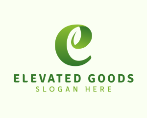 Eco Leaf Letter E logo design