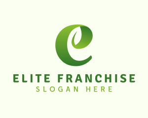 Eco Leaf Letter E logo design