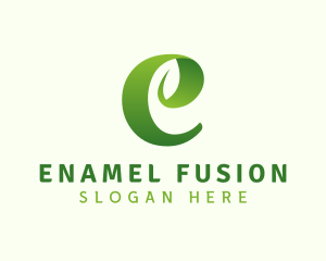 Eco Leaf Letter E logo design