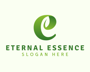 Eco Leaf Letter E logo design