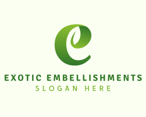 Eco Leaf Letter E logo design