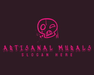 Graffiti Skull Mural logo design