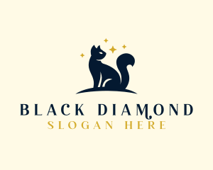 Black Kitty Feline logo design