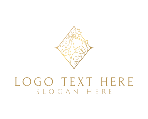 Elegant Gold Floral Woman  logo