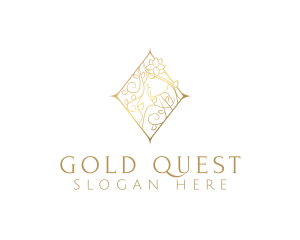 Elegant Gold Floral Woman  logo design