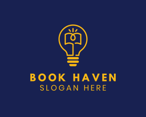 Book Bulb Learning logo design