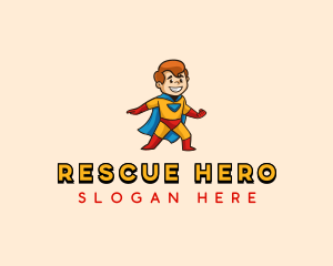 Superhero Cape Boy logo design