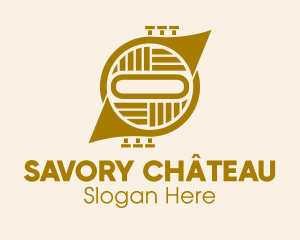 French Horn Instrument  logo design