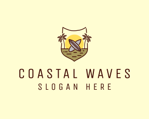 Tropical Summer Surfboard Shield logo