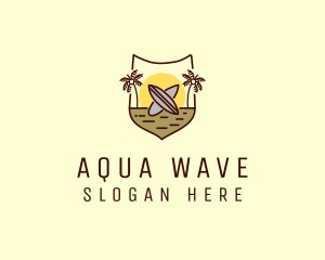 Tropical Summer Surfboard logo design