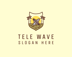 Tropical Summer Surfboard logo design