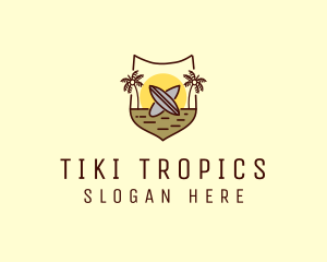 Tropical Summer Surfboard logo design