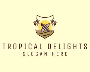 Tropical Summer Surfboard logo design