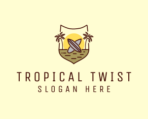 Tropical Summer Surfboard logo design