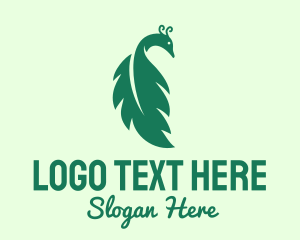 Green Peacock Leaf logo