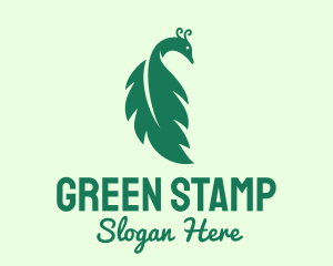 Green Peacock Leaf logo design