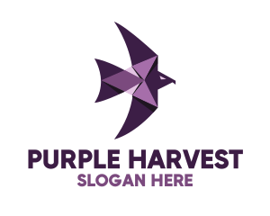 Purple Geometric Hawk logo design