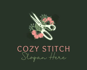 Scissors Floral Tailoring  logo design