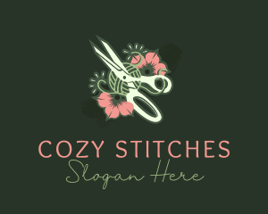 Scissors Floral Tailoring  logo design