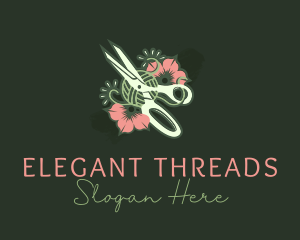 Scissors Floral Tailoring  logo design