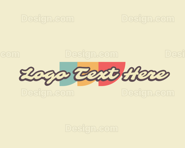 Funky Cursive Retro Logo