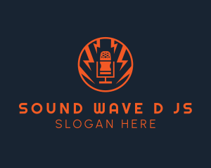 Podcast Microphone Radio logo design