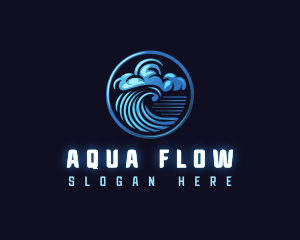 Tsunami Cloud Wave logo design