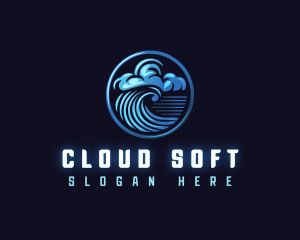 Tsunami Cloud Wave logo design