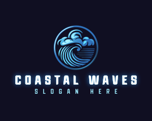 Tsunami Cloud Wave logo design