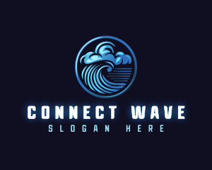 Tsunami Cloud Wave logo design