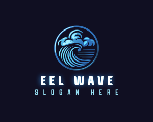 Tsunami Cloud Wave logo design