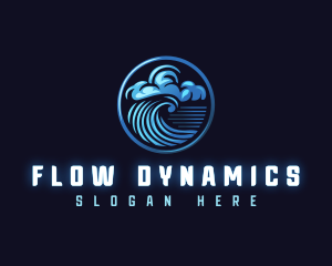 Tsunami Cloud Wave logo design