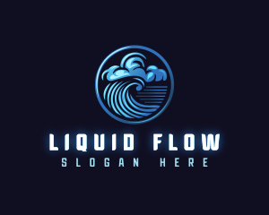 Tsunami Cloud Wave logo design