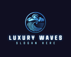 Tsunami Cloud Wave logo design