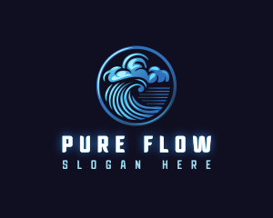 Tsunami Cloud Wave logo design